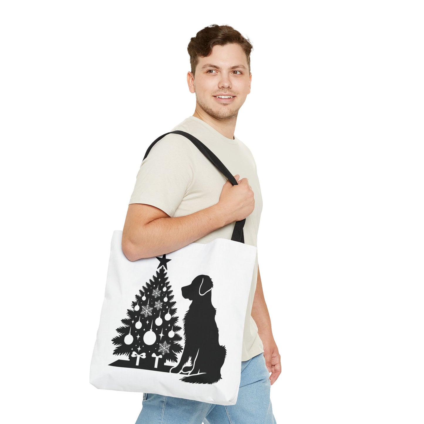 Golden Christmas Tree Tote Bag