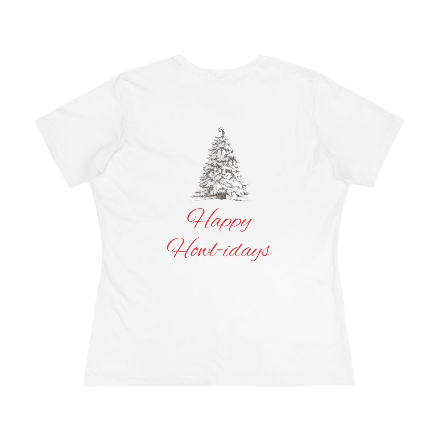 Happy Howl-idays Women's Short Sleeve Crewneck Tee