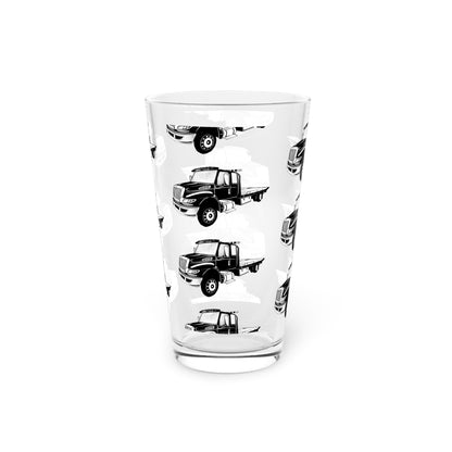 Flatbed Tow Truck Drinking Glass