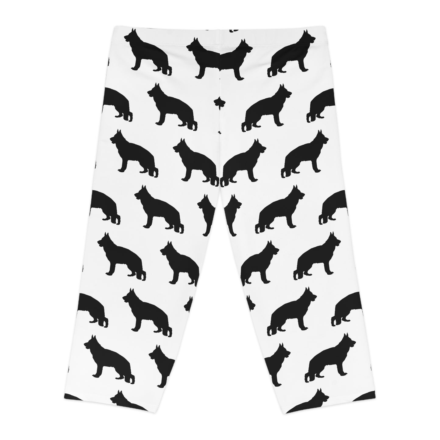 German Shepherd Silhouette Women's Capri Leggings