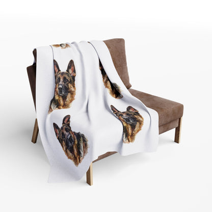 German Shepherd Head Arctic Fleece Blanket