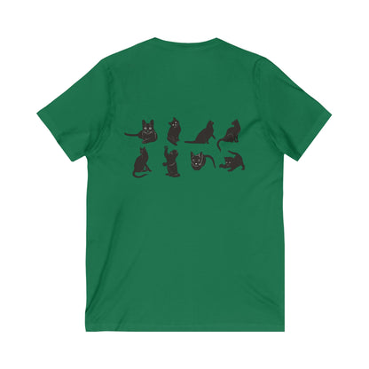 Cats Unisex Short Sleeve V-Neck Tee