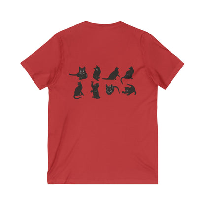 Cats Unisex Short Sleeve V-Neck Tee