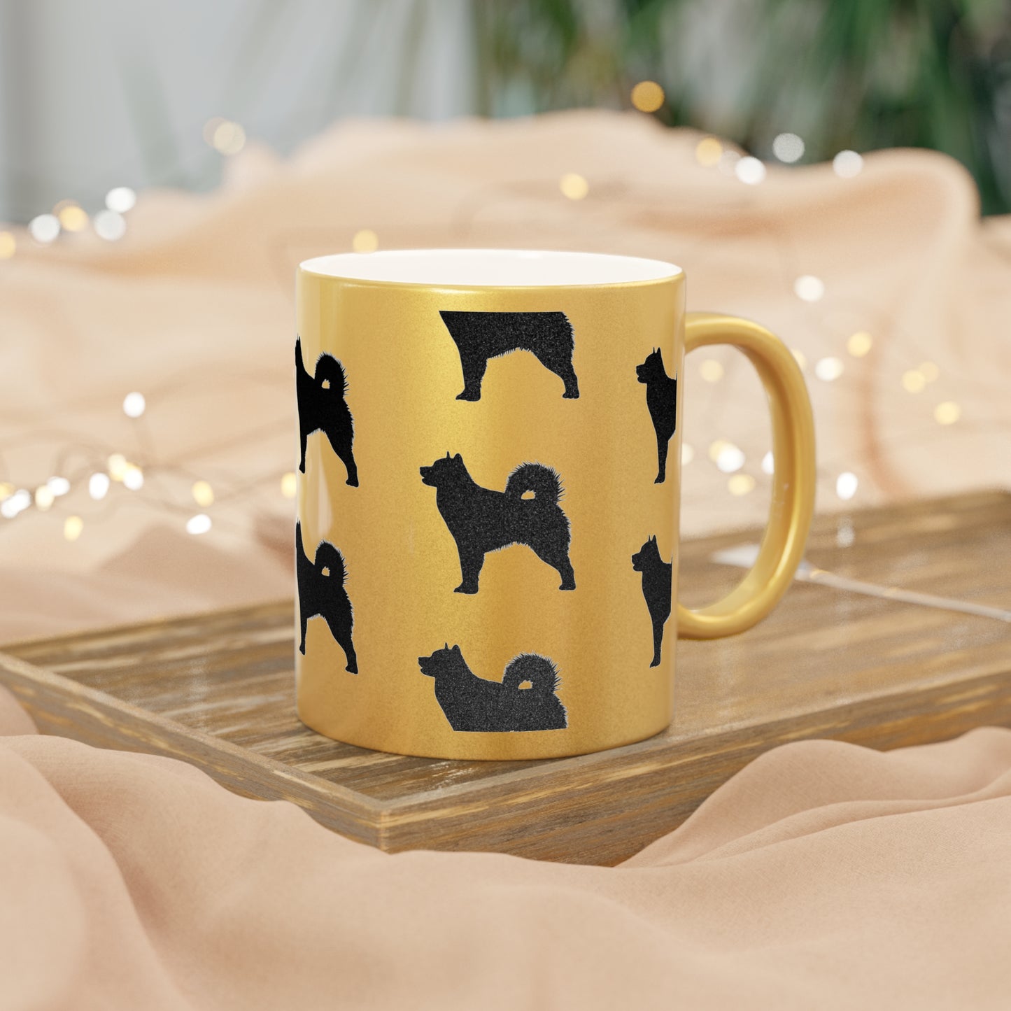 Malamute Silhouette Metallic Coffee Mug