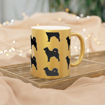 Malamute Silhouette Metallic Coffee Mug