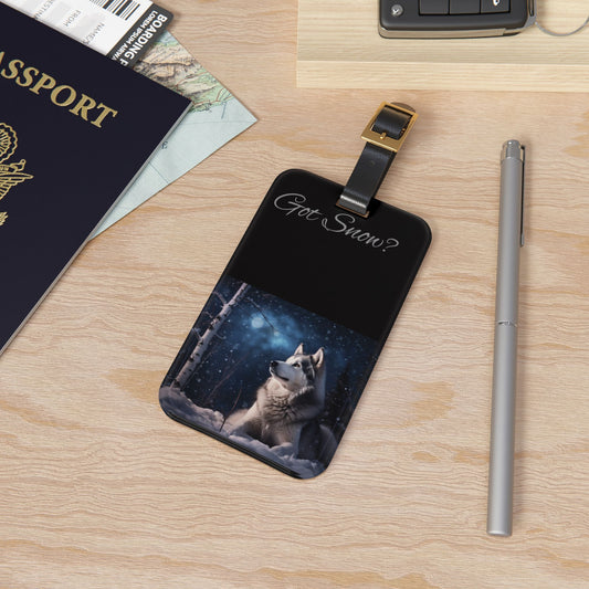 Got Snow? Leather Strap Luggage Tag