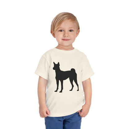 Basenji Silhouette Toddler Unisex Short Sleeve Crewneck Tee