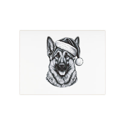 Santa Paws German Shepherd Ceramic Photo Tile