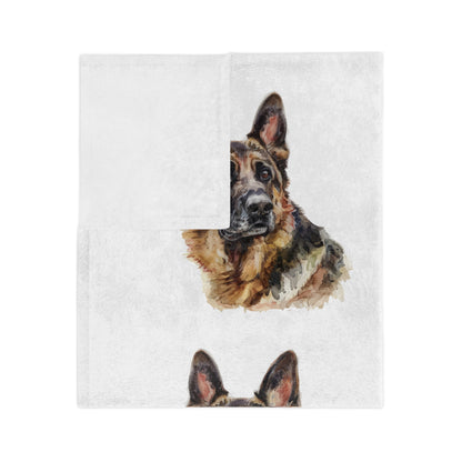 German Shepherd Head Velveteen Microfiber Blanket
