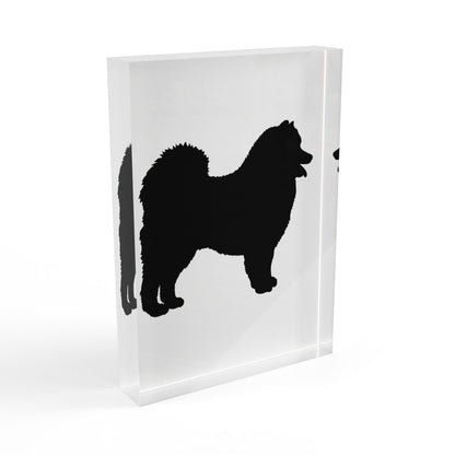 Samoyed Sillhouette Acrylic Photo Block