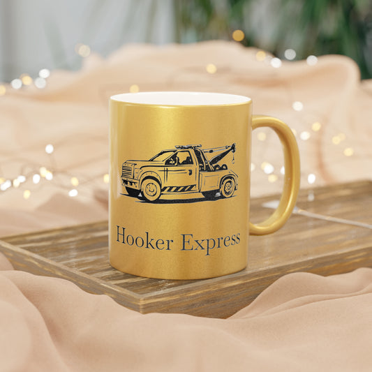 H**ker Express Wheel Lift Tow Truck Metallic Coffee Mug