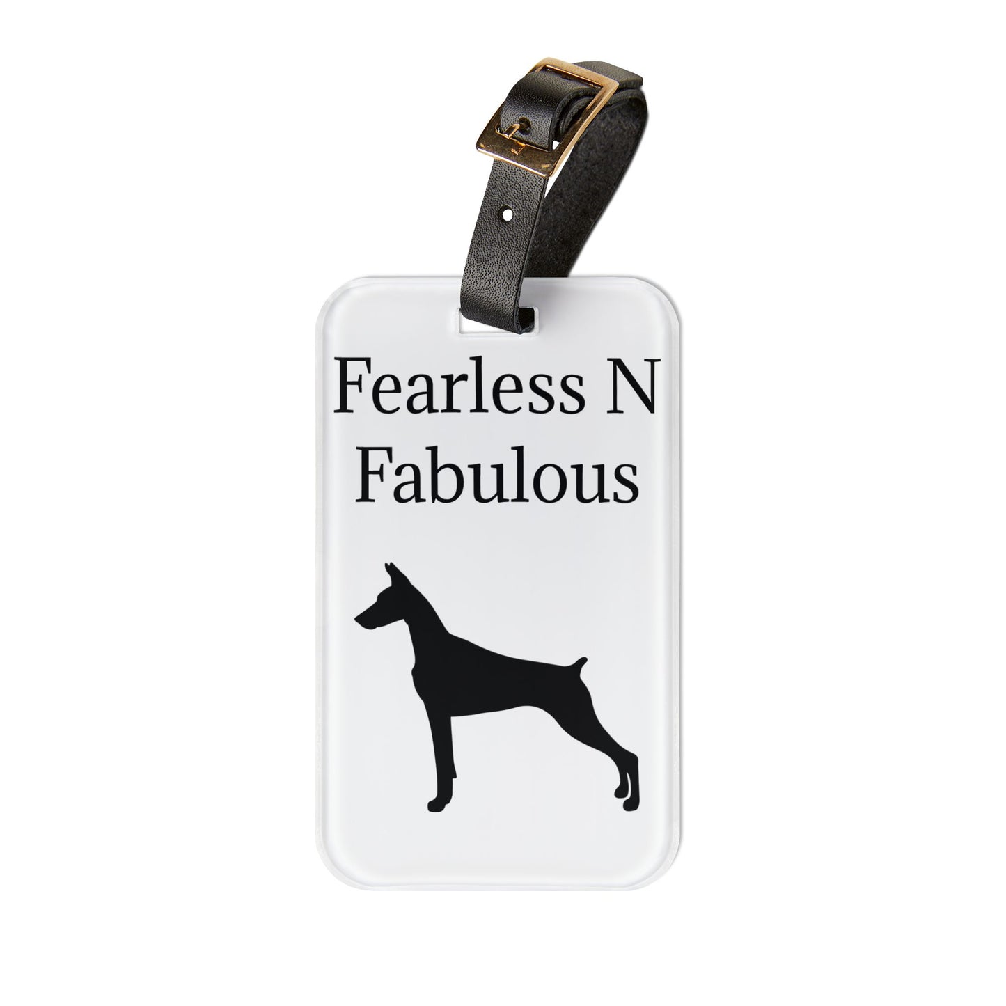 Fearless N Fabulous Leather Strap Luggage Tag