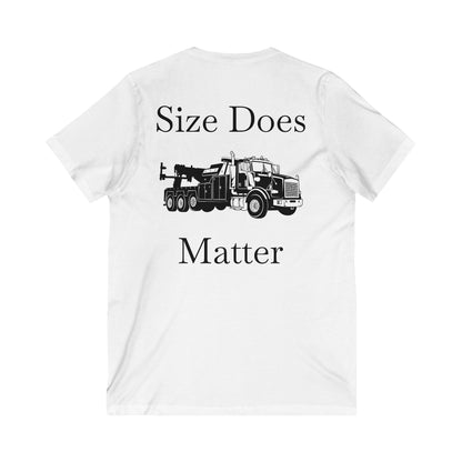 Size Does Matter Unisex Short Sleeve V-Neck Tee
