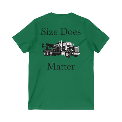 Size Does Matter Unisex Short Sleeve V-Neck Tee