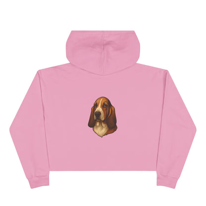 Basset Hound Head Women's Crop Hoodie