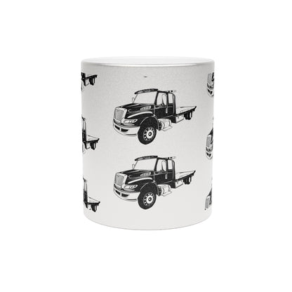 Flatbed Tow Truck Metallic Coffee Mug