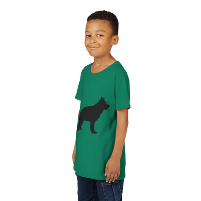 German Shepherd Silhouette Youth Unisex Short Sleeve Crewneck Tee