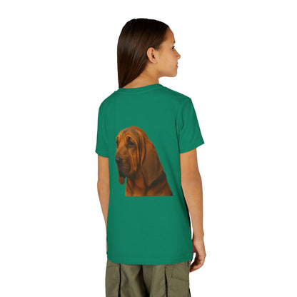 Bloodhound Head Youth Unisex Short Sleeve Crewneck Tee