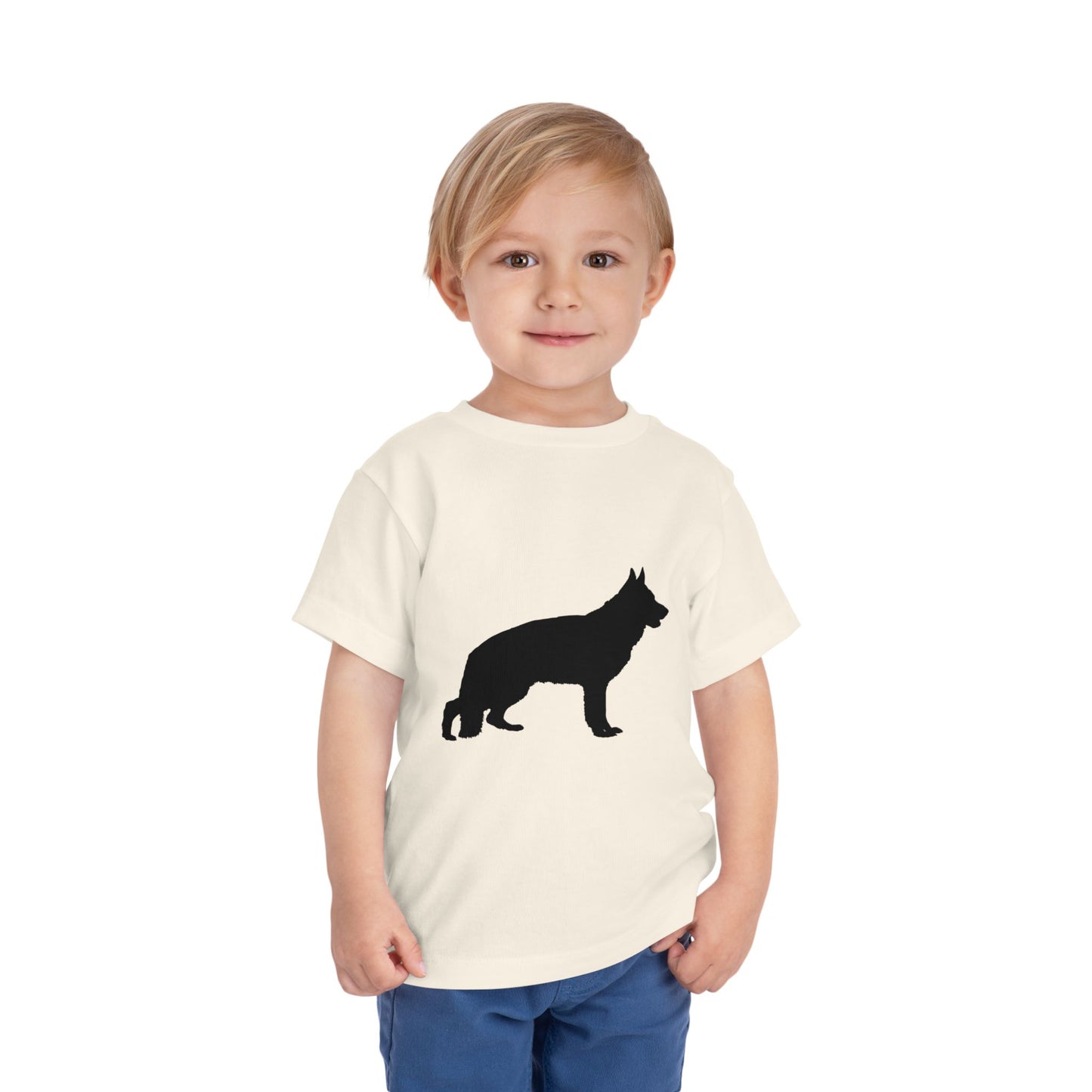 German Shepherd Silhouette Toddler Unisex Short Sleeve Crewneck Tee