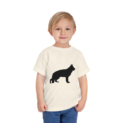 German Shepherd Silhouette Toddler Unisex Short Sleeve Crewneck Tee