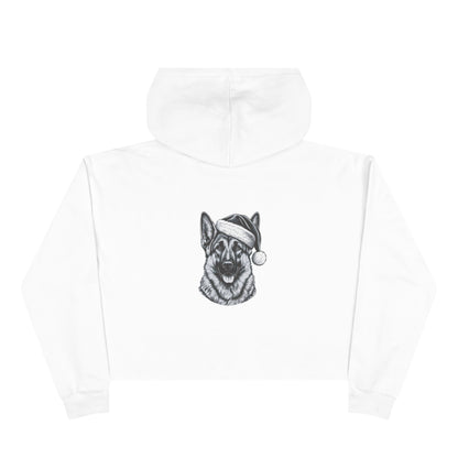Santa Paws German Shepherd Women's Crop Hoodie
