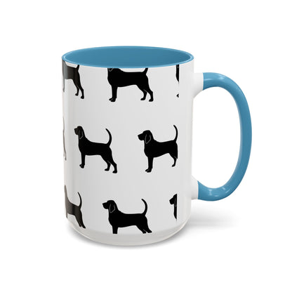 Bloodhound Silhouette 2-Tone Coffee Mug