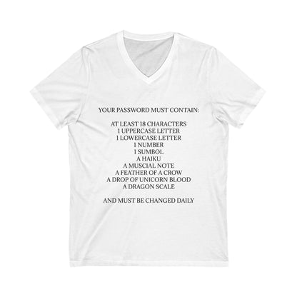 Password Unisex Short Sleeve V-Neck Tee