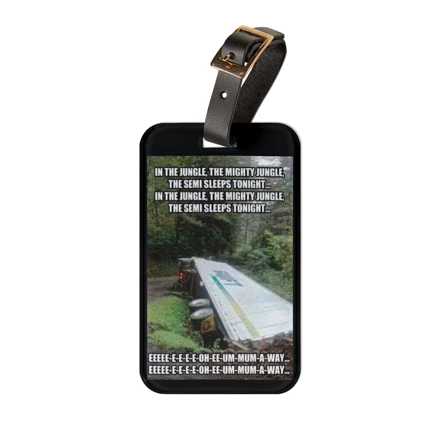 Semi Sleeps Leather Strap Luggage Tag