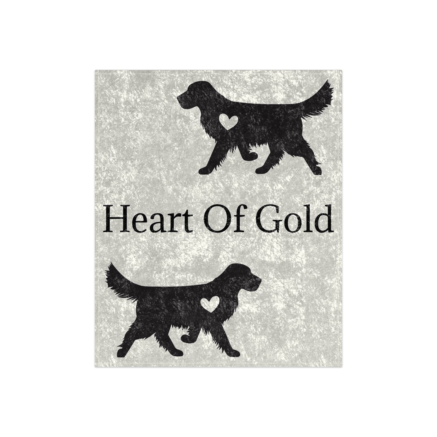 Heart Of Gold Crushed Velvet Blanket
