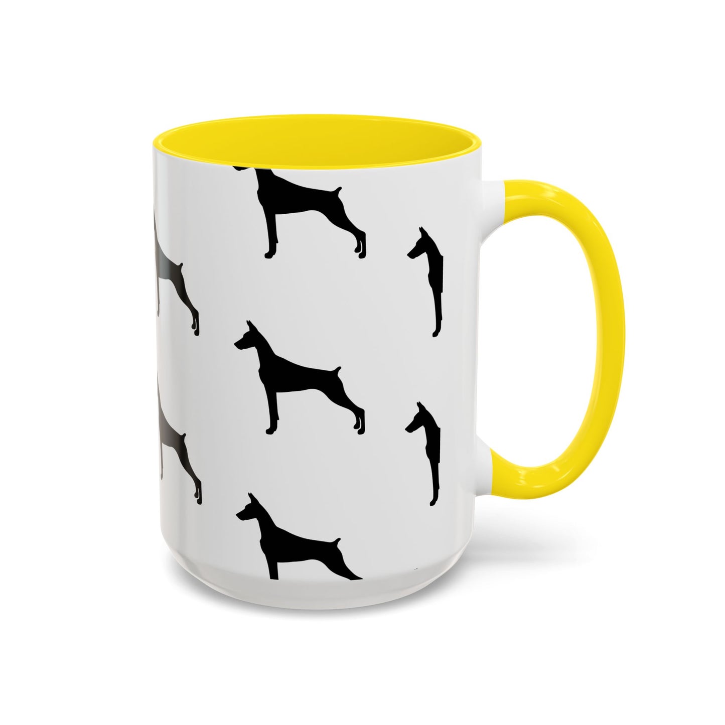 Doberman Silhouette 2-Tone Coffee Mug