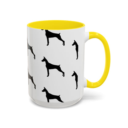 Doberman Silhouette 2-Tone Coffee Mug
