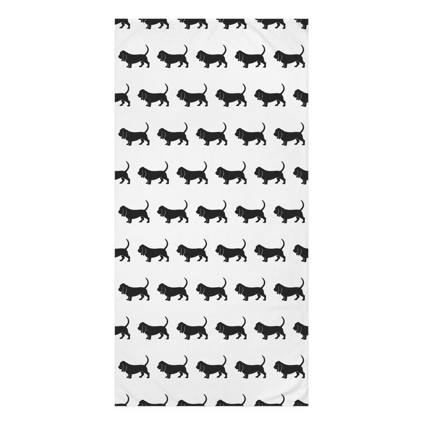 Basset Hound Silhouette Mink-Cotton  Beach Towel