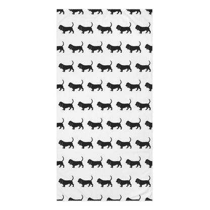 Basset Hound Silhouette Mink-Cotton  Beach Towel