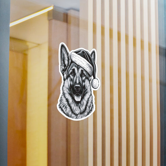 Santa Paws German Shepherd Vinyl Decal