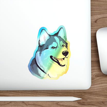 Malamute Head Holographic Sticker
