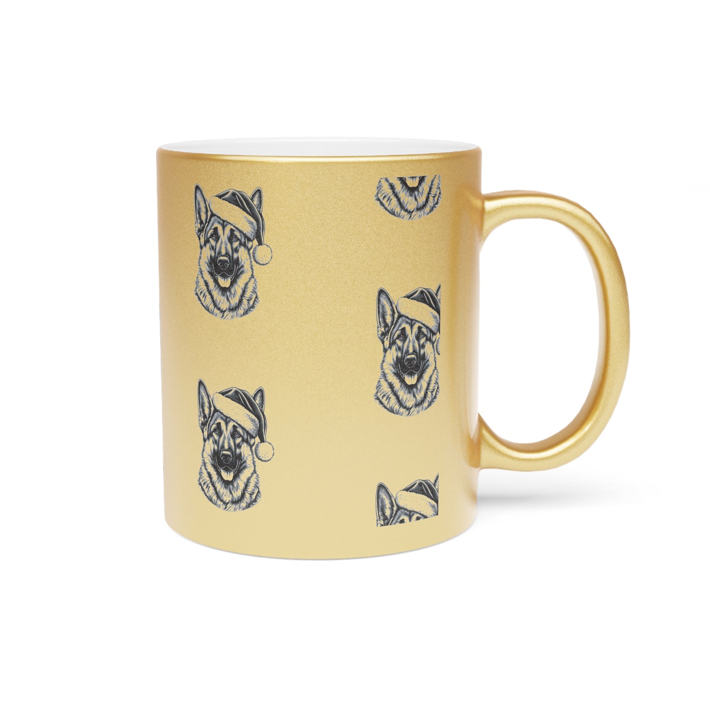 Santa Paws German Shepherd Metallic Coffee Mug