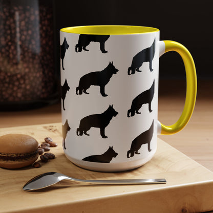 German Shepherd Silhouette 2-Tone Coffee Mug