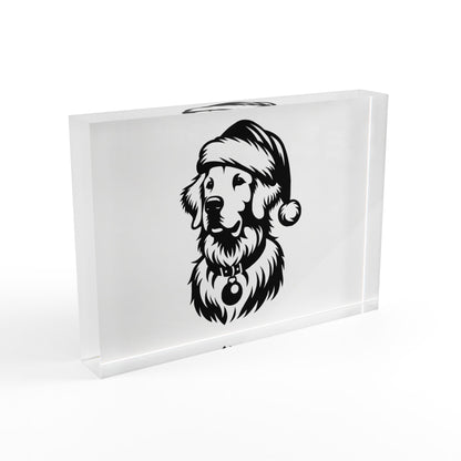 Santa Paws Golden Acrylic Photo Block