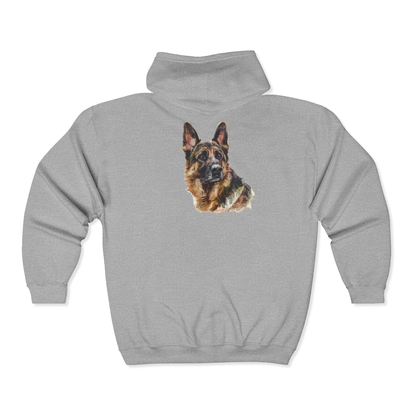 German Shepherd Head Unisex Full Zip Hoodie