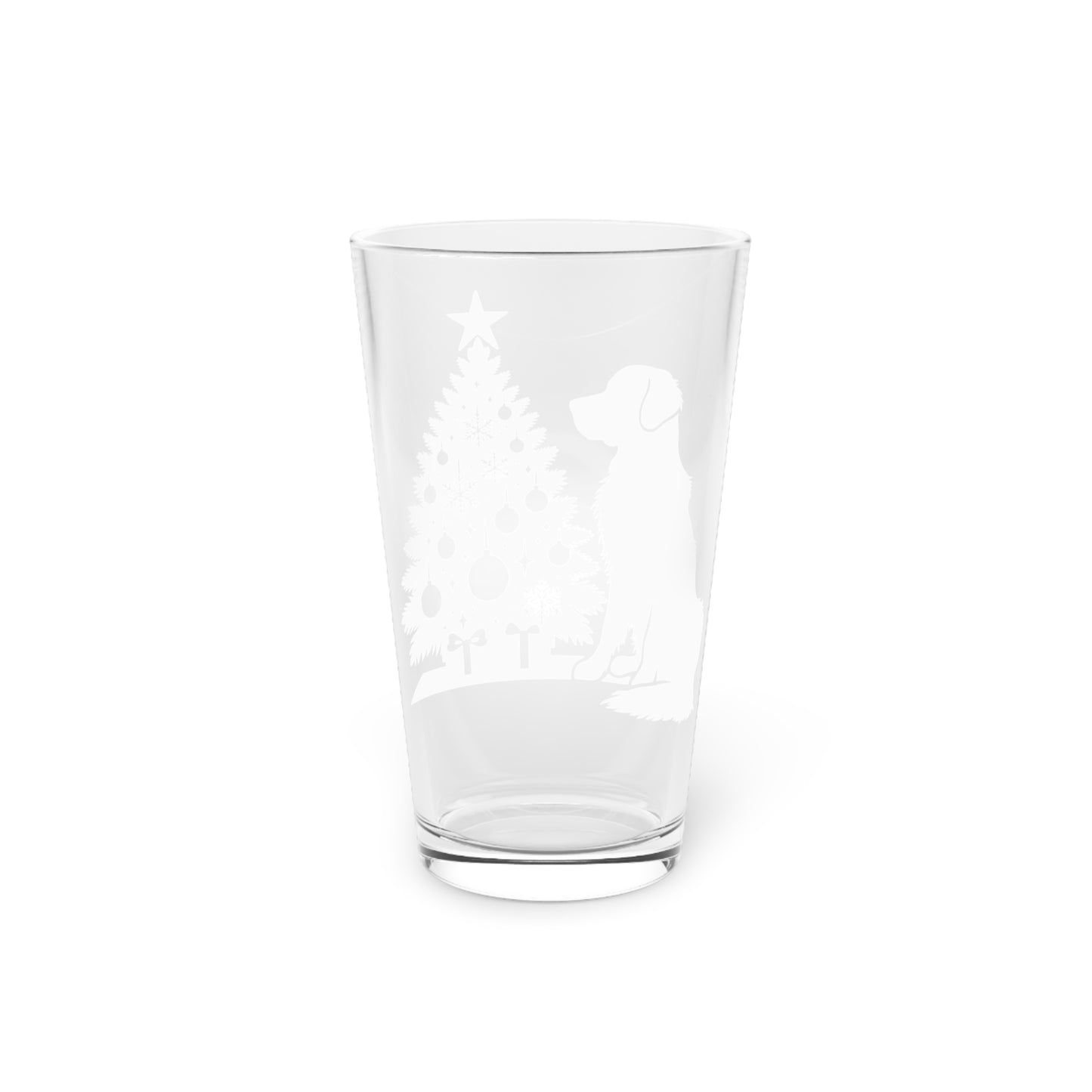 Golden Christmas Tree Drinking Glass