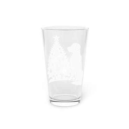 Golden Christmas Tree Drinking Glass