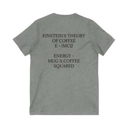 Einstein's Theory Of Coffee Unisex Short Sleeve V-Neck Tee