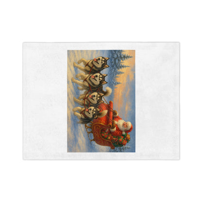 Dashing Through The Snow Velveteen Microfiber Blanket