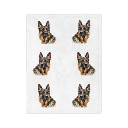German Shepherd Head Velveteen Microfiber Blanket