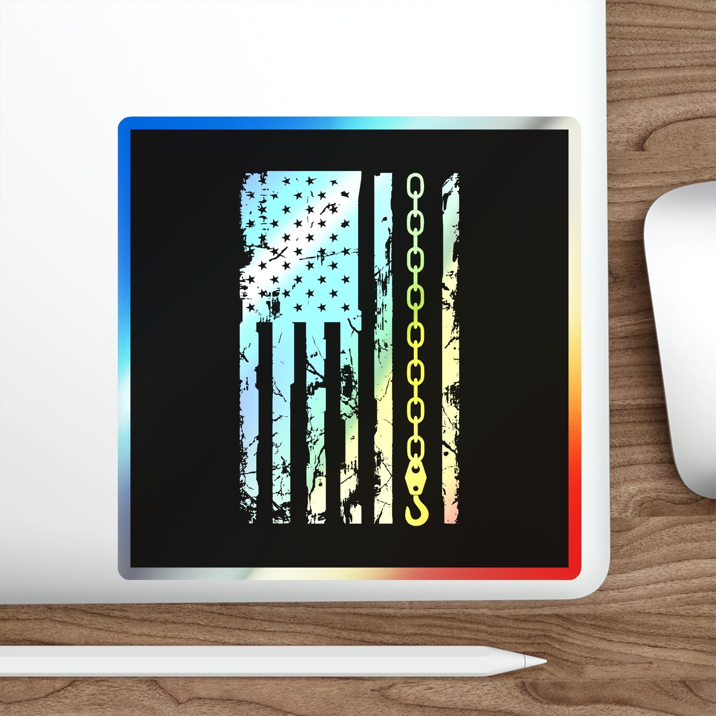 Thin Yellow Line Holographic Sticker