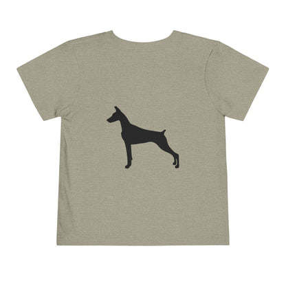 Doberman Silhouette Toddler Unisex Short Sleeve Crewneck Tee