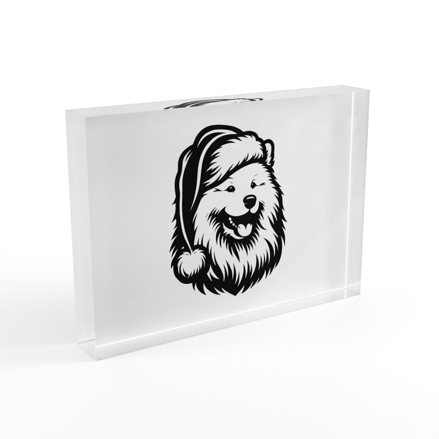 Santa Paws Samoyed Acrylic Photo Block
