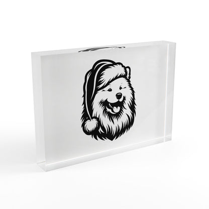 Santa Paws Samoyed Acrylic Photo Block