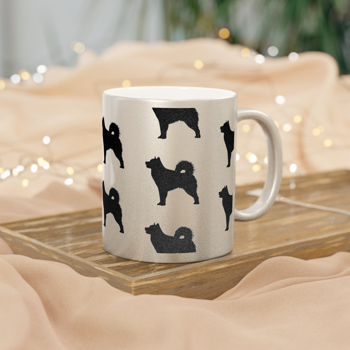 Malamute Silhouette Metallic Coffee Mug