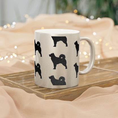 Malamute Silhouette Metallic Coffee Mug